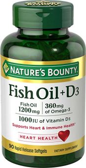 Nature's Bounty Fish Oil 1200mg + Vitamin D3 1000 IU Softgel