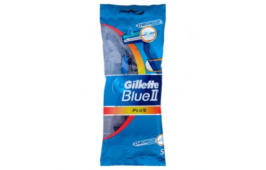 Gillette Blue II Plus Men's Disposable Razors, 5 Pack