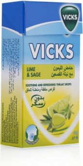 Vicks Soothing and Refreshing Throat Drops - Lime and Sage, 40gr