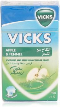 Vicks Soothing and Refreshing Throat Drops - Apple and Fennel, 40gr