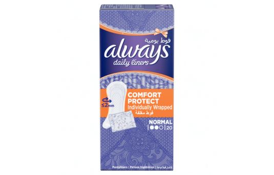 Always Daily Liners Comfort Protect Individually Wrapped Pantyliners, 20's