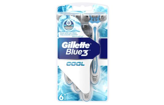 Gillette Blue3 Cool Men's 3-Bladed Disposable Razor, 6's