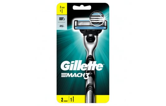 Gillette Mach3 Men's Razor Handle + 2 Blades