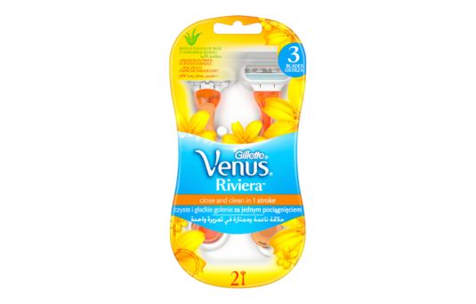 Gillette Venus Riviera Women's Disposable Razor, 2 Count