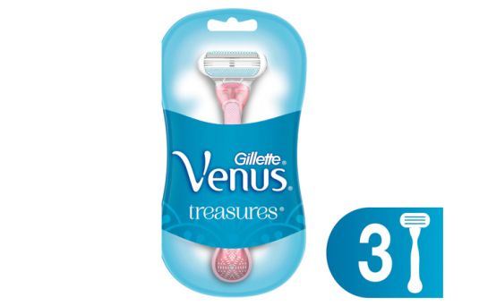 Gillette Venus Treasures Women's Disposable Razors, 3 Count