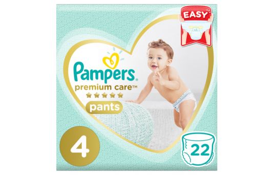 Pampers Premium Care Pants Diapers, Size 4, Maxi, 9-14 kg, Carry Pack, 22's