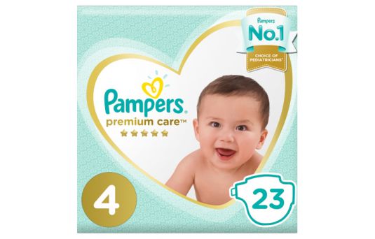 Pampers Premium Care Diapers, Size 4, Maxi, 9-14 kg, Mid Pack, 23's