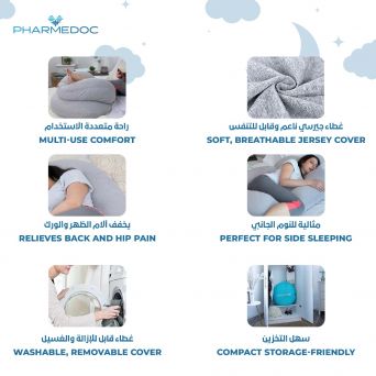 Pharmedoc C-Shaped Maternity Pillow PMD-C-BP-JC