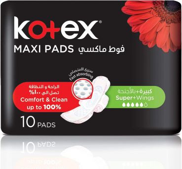 Kotex Maxi Pads Super with Wings 10 Sanitary Pads