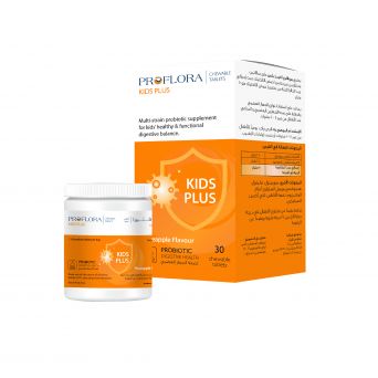 Proflora Kids Plus Chewable Tablets. Multi-strain probiotic supplement