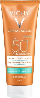 Vichy Capital Soleil Beach Protect Multi-Protection Milk SPF50+ 200ml front view bottle