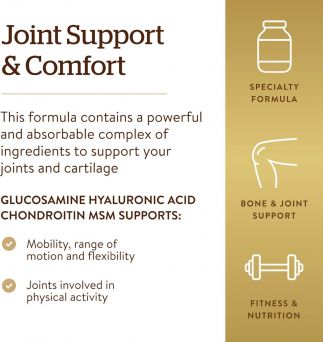 Solgar joint health formula with MSM, glucosamine, and chondroitin – 60-tablet supplement for mobility, flexibility, and connective tissue support