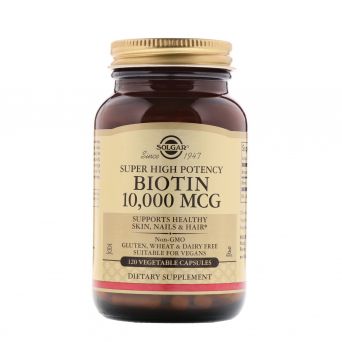 Solgar Biotin 10,000 Mcg 120 Vegetable Capsules