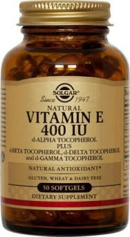 Solgar Vitamin E 268 Mg (400 Iu) 50 Mixed Softgels (D-Alpha Tocopherol & Mixed Tocopherols)