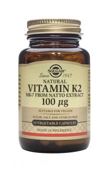 Solgar Naturally Sourced Vitamin K2 (Mk-7) 100 Mcg 50 Vegetable Capsules