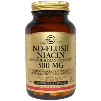 No-Flush Niacin 500 Mg 100 Vegetable Capsules (Vitamin B3) (Inositol Hexanicotinate)