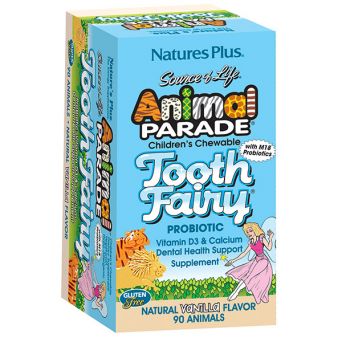Natures Plus Animal Parade Tooth Fairy Children'S Chewable Dental Probiotic - Vanilla 90's