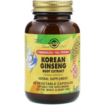 Solgar Korean Ginseng Root Extract Vegetable Capsules - Pack of 60