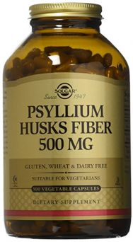 Solgar - Psyllium Husks Fiber 500 mg, 500 Vegetable Capsules