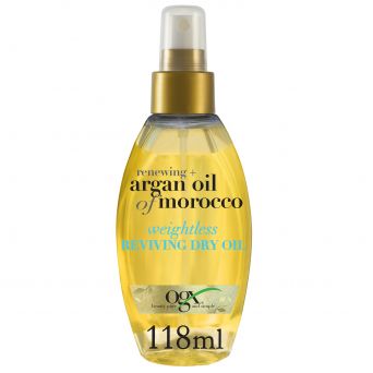 Ogx, Hair Oil, Renewing+ Argan Oil Of Morocco, Weightless Reviving Dry Oil, Spray, 118ml