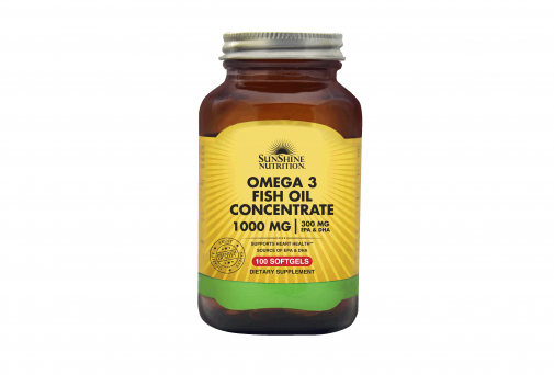 Sunshine Nutrition Omega 3 Fish Oil Conc 1000 Mg 100 Softgels