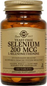 Solgar Yeast-Free Selenium 200 Mcg 100 Tablets