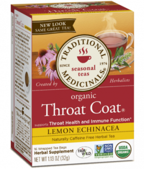 Traditional Medicinals Throat Coat Lemon Echinacea 16 Teabags