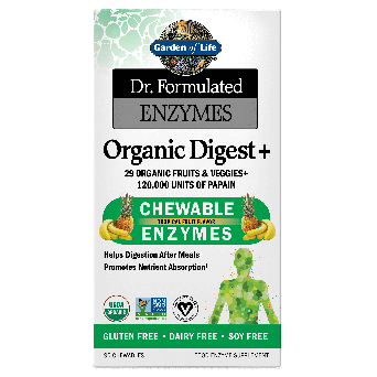 Garden of Life Dr. Formulated Enzymes Organic Digest+ Tropical Fruit Flavor - 90 Chewables