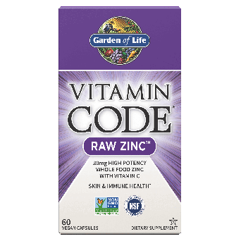 Garden of Life Vitamin Code Raw Zinc, 30Mg 60 Capsules