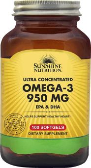 Sunshine Nutrition Ultra Concentrated Omega-3 950 mg Epa & Dha Softgel 100's