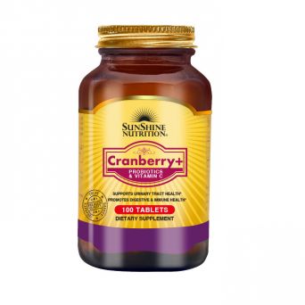 Sunshine Nutrition Cranberry + Probiotics & Vitamin C Tablet 100's