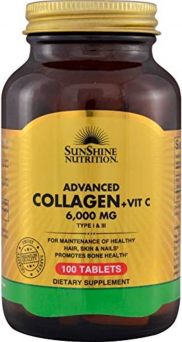 Sunshine Nutrition Advanced Collagen + Vitamin C 6000mg Tablet 100's (Buy 1 Get 1)