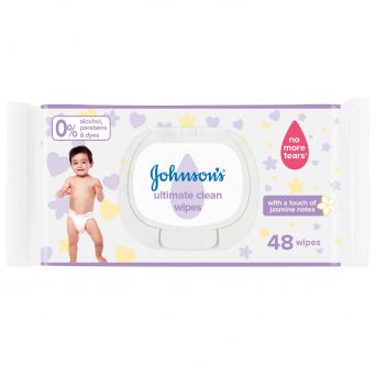 Johnson's Baby Wipes - Ultimate Clean, Pack of 48 Wipes