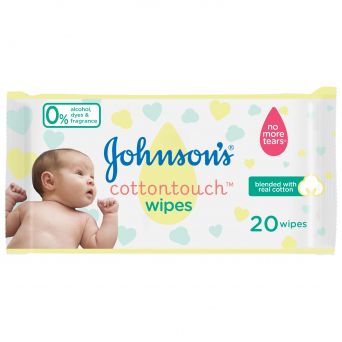 Johnson's Newborn Baby Wipes - Cottontouch, Extra Sensitive Pack Of 20 Wipes