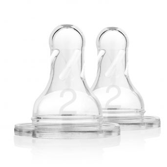 Dr Browns Level 2 Silicone Narrow Options+ Nipple, 2-Pack