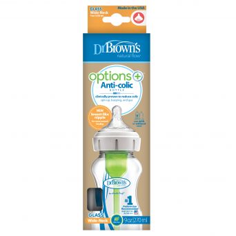 Dr Browns 9 oz 270 ml Glass Wide-Neck Options+ Bottle