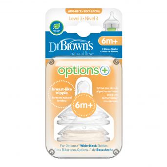 Dr Browns Level 3 Wide-Neck Silicone Options+ Nipple