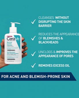 Oil-control facial cleanser with niacinamide and ceramides
