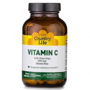 Country Life Vitamin C With Rose Hips 500Mg Tablet 100'S