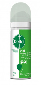 Dettol 2 In 1 Sanitizer Spray 50ml