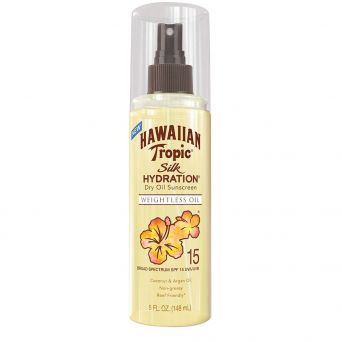 Hawaiian Tropic Silk Hydration Weightless Oil Sunscreen Spray SPF15 148ml