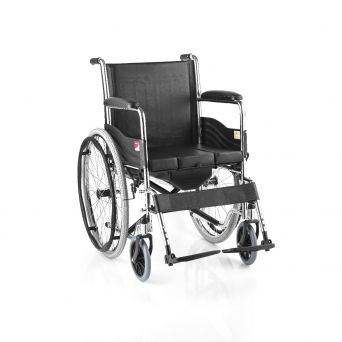 Front view of Yuwell H005 Foldable Power Wheelchair – lightweight aluminum frame with ergonomic seat and 12-inch rear tires