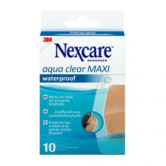 Nexcare Absolute Waterproof Bandages, 60 x 89 mm, 582-10D, 10's