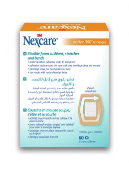 Nexcare Active Bandages, 23.8 x 28.6 mm, 556-24DP, 60's
