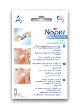Nexcare Clear Waterproof Bandages, CWP-20, 20's