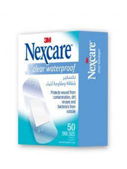 Nexcare Clear Waterproof Bandages, CWP-50, 50's