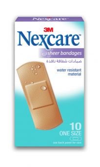 Nexcare Sheer Bandages, 72 x 25 mm, 656-10, 10's