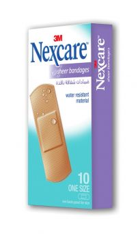 Nexcare Sheer Bandages, 72 x 25 mm, 656-10, 10's