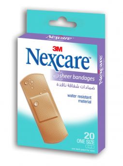 Nexcare Sheer Bandages, 72 x 25 mm, 656-20, 20's