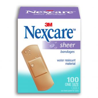Nexcare Sheer Bandages, 72 x 25 mm, 656-100, 100's